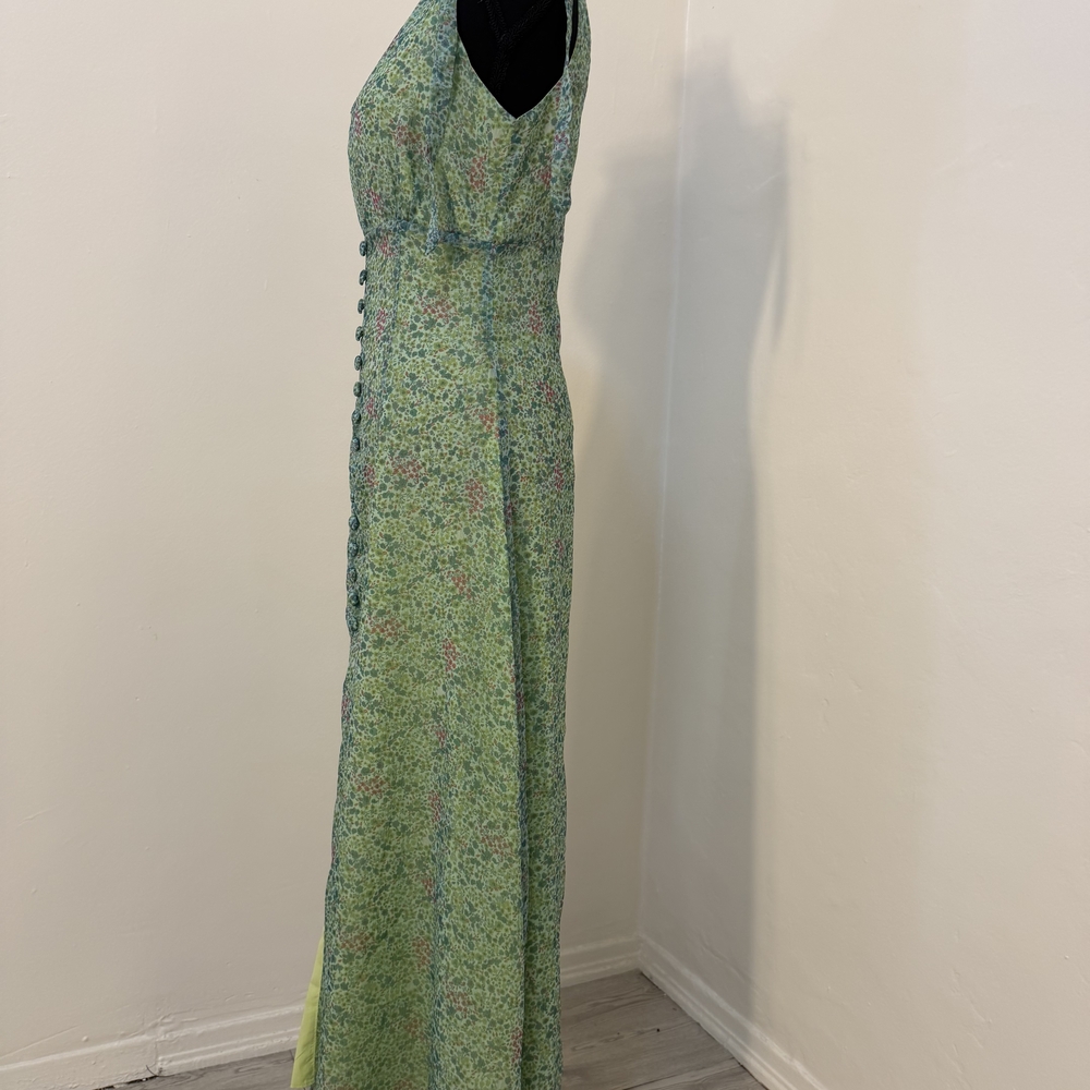 Floral Green Sleeveless Maxi Dress - Picture 7 of 12